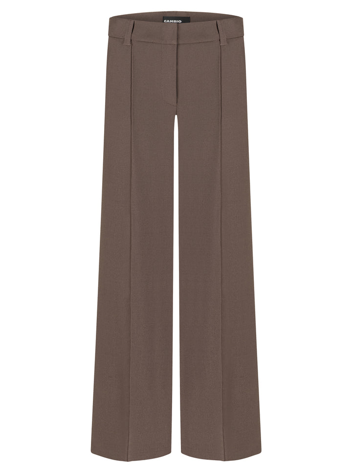Cambio Amelie Pantalon – Bruin-63% polyester, 27% viscose, 7% katoen, 3% elastaan-DAMES BROEKEN-Bruin