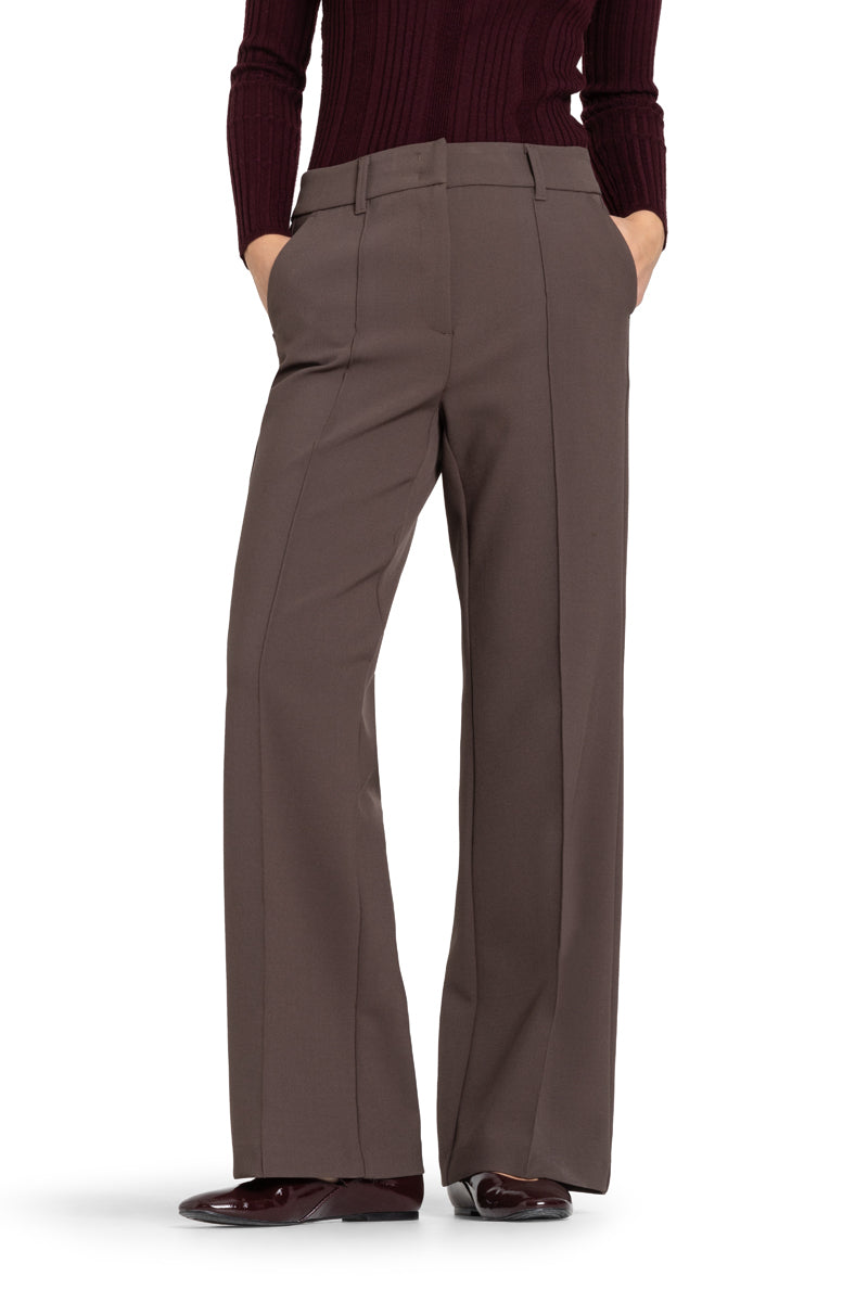 Cambio Amelie Pantalon – Bruin-63% polyester, 27% viscose, 7% katoen, 3% elastaan-DAMES BROEKEN-Bruin