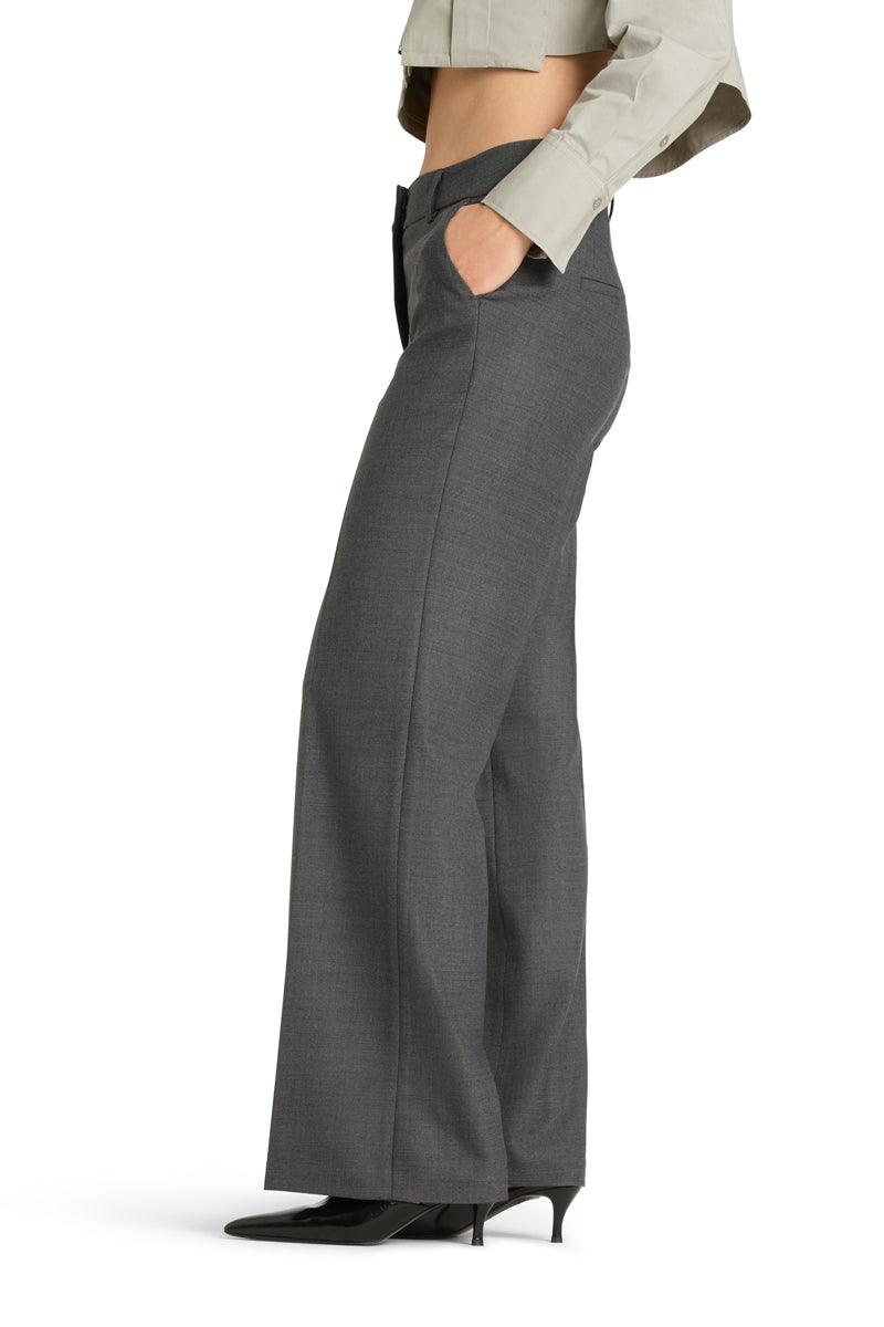 Cambio Amelie Pantalon – Grijs-53% polyester, 43% wol, 4% elastaan-DAMES BROEKEN-Grijs