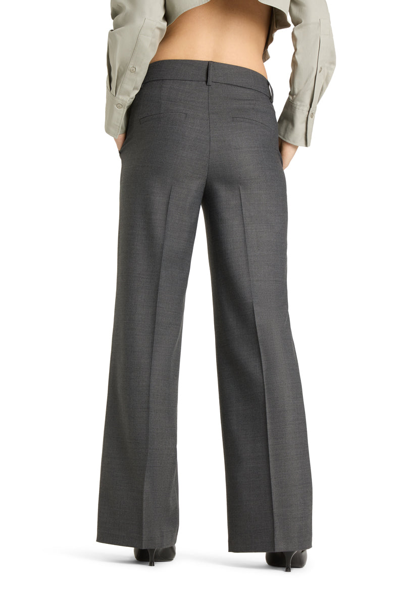 Cambio Amelie Pantalon – Grijs-53% polyester, 43% wol, 4% elastaan-DAMES BROEKEN-Grijs