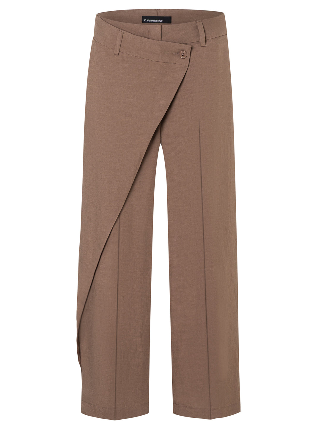 Cambio Anais Cropped Pantalon – Bruin-65% linnen, 34% katoen, 1% elastaan-DAMES BROEKEN-Bruin