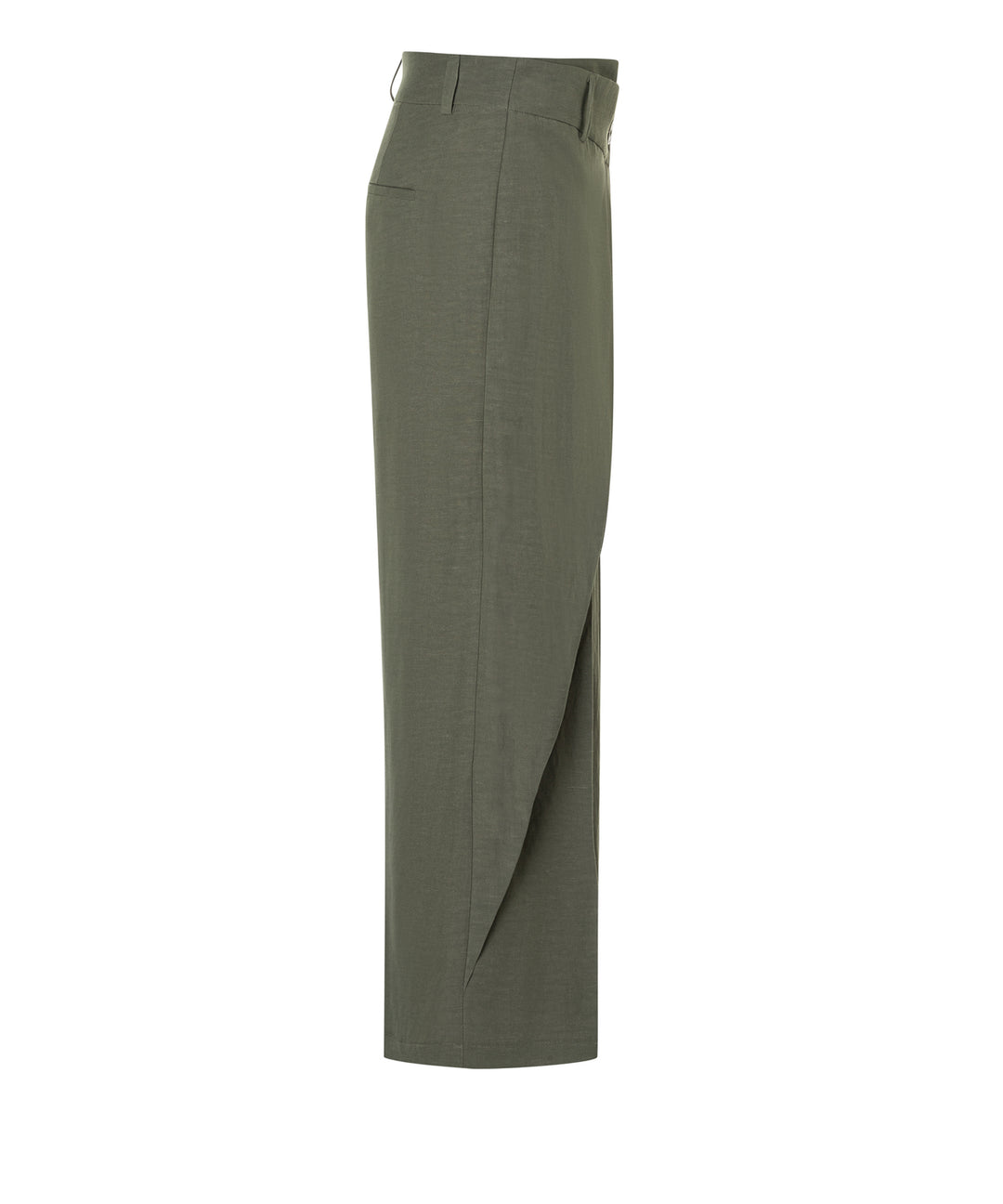 Cambio Anais Cropped Pantalon – Groen-65% linnen, 34% katoen, 1% elastaan-DAMES BROEKEN-Groen