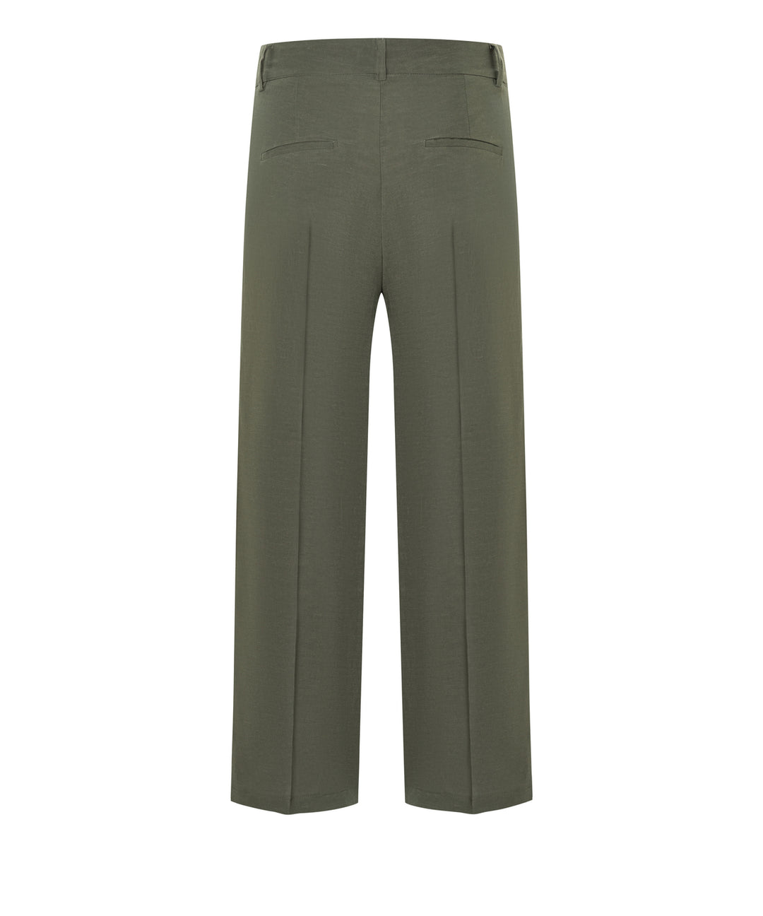 Cambio Anais Cropped Pantalon – Groen-65% linnen, 34% katoen, 1% elastaan-DAMES BROEKEN-Groen