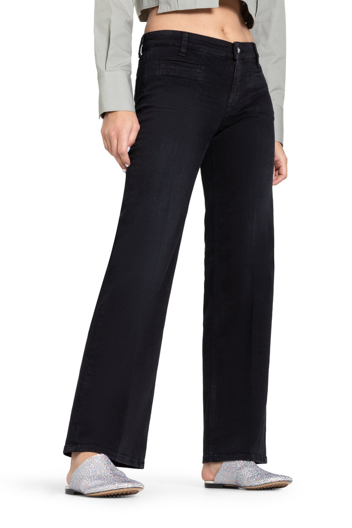Cambio Ava Wide Leg Pantalon – Zwart-92% katoen, 6% elastomultiester, 2% elastaan-DAMES BROEKEN-Zwart