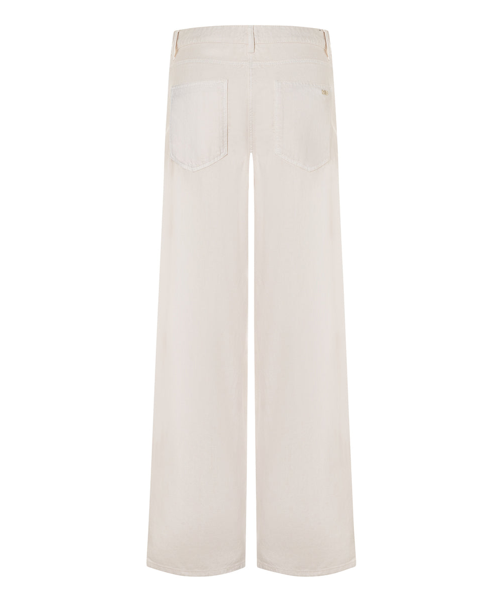 Cambio Baggy Jeans – Beige-60% lyocell, 27% katoen, 3% linnen-DAMES BROEKEN-Beige