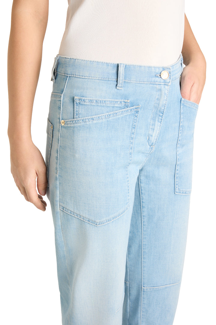 Cambio Baggy Jeans – Blauw-91% katoen, 7% elastisch polyamide, 2% elastaan-DAMES BROEKEN-Blauw