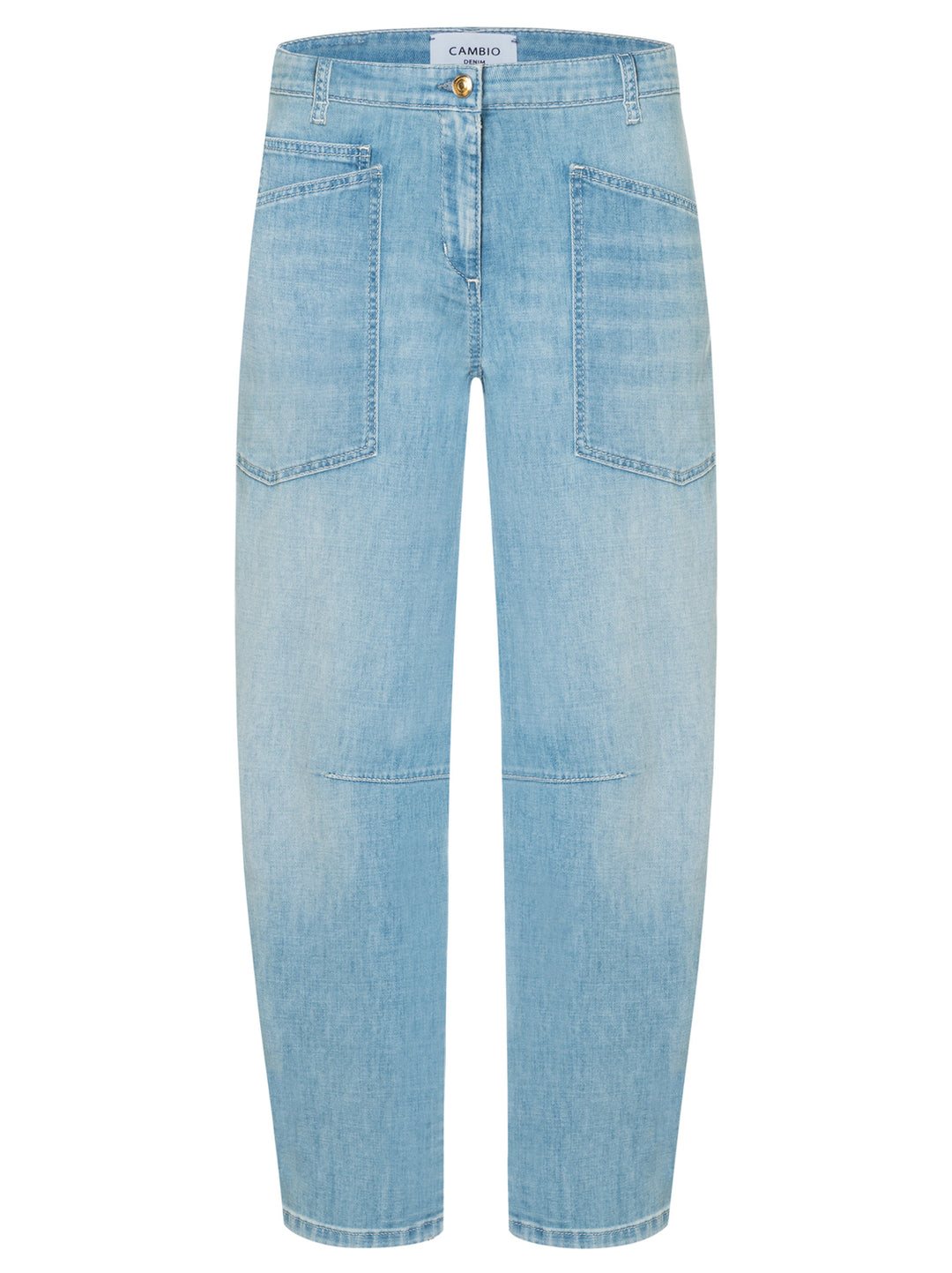 Cambio Baggy Jeans – Blauw-91% katoen, 7% elastisch polyamide, 2% elastaan-DAMES BROEKEN-Blauw