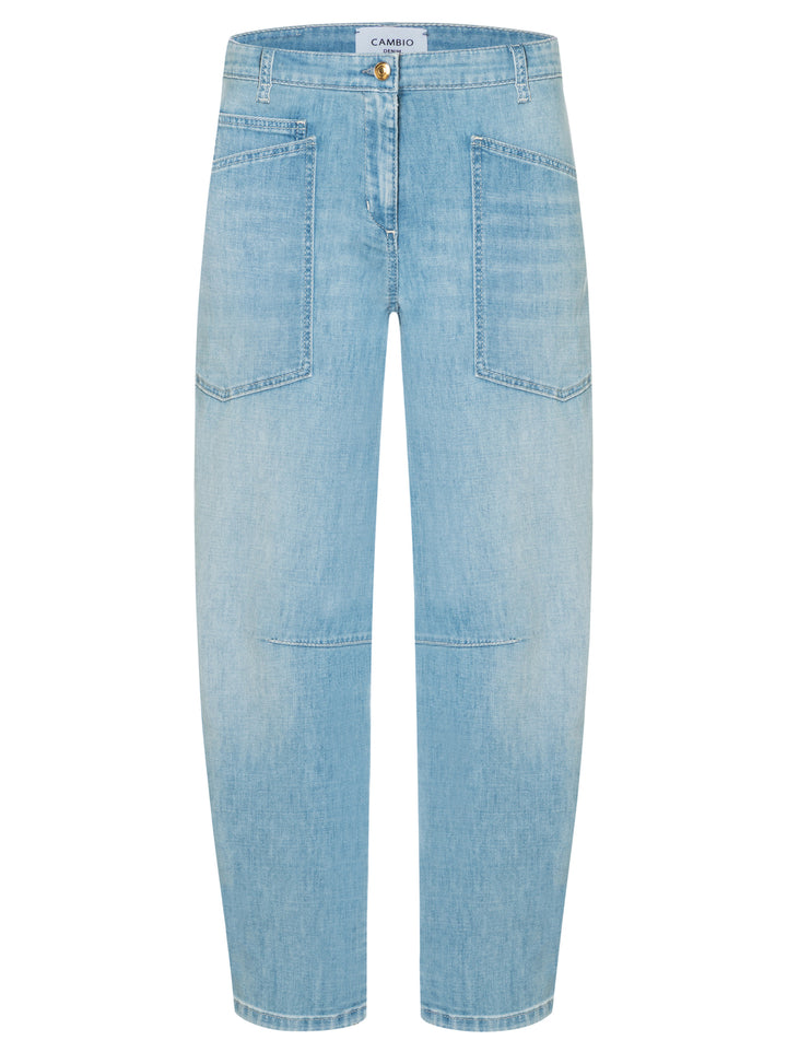 Cambio Baggy Jeans – Blauw-91% katoen, 7% elastisch polyamide, 2% elastaan-DAMES BROEKEN-Blauw