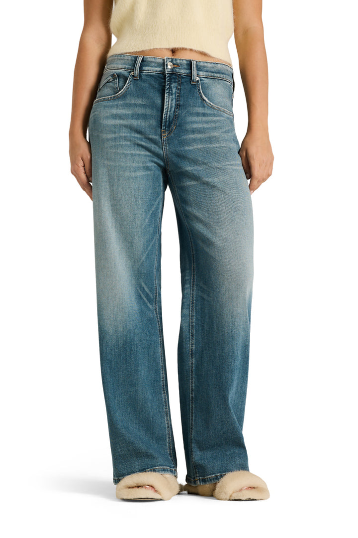 Cambio Baggy Jeans – Blauw-97% katoen, 1,5% elastomultiester, 1,5% elastaan-DAMES BROEKEN-Blauw
