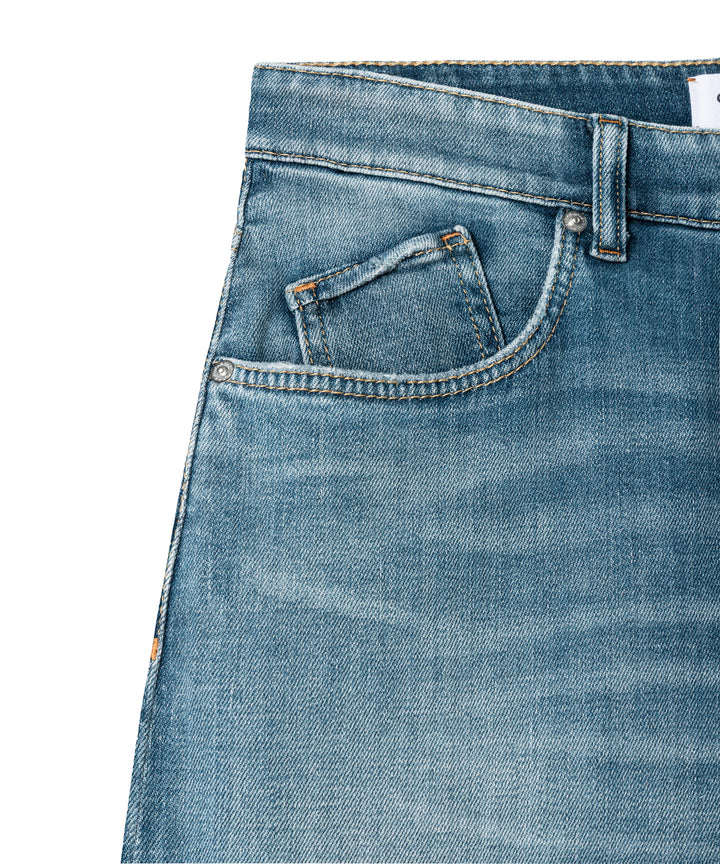 Cambio Baggy Jeans – Blauw-97% katoen, 1,5% elastomultiester, 1,5% elastaan-DAMES BROEKEN-Blauw