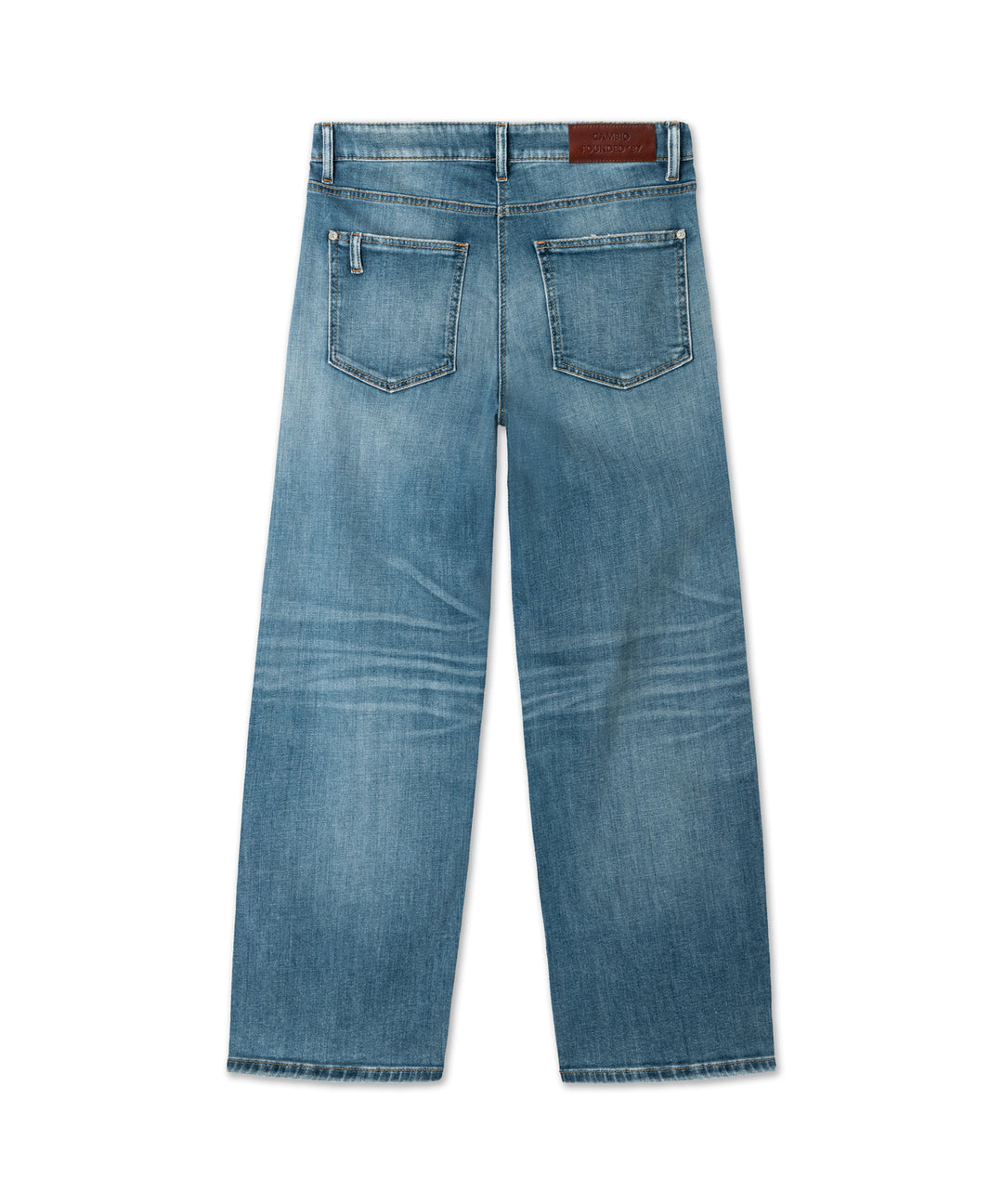 Cambio Baggy Jeans – Blauw-97% katoen, 1,5% elastomultiester, 1,5% elastaan-DAMES BROEKEN-Blauw
