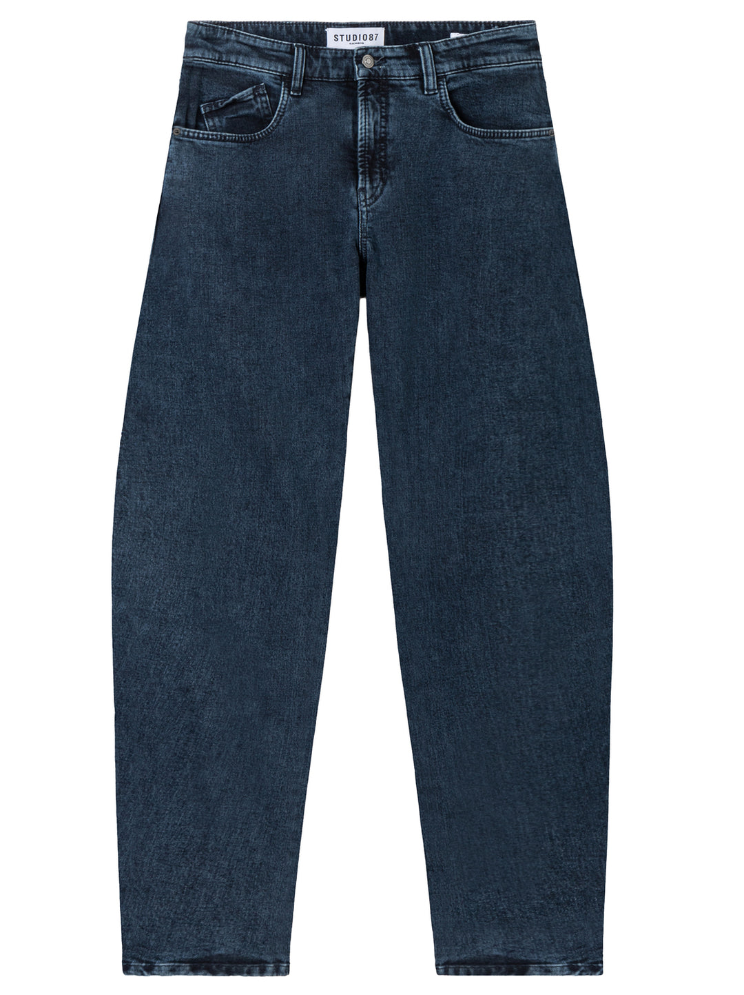 Cambio Baggy Jeans – Blauw-98% katoen, 2% elasthaan-DAMES BROEKEN-Blauw