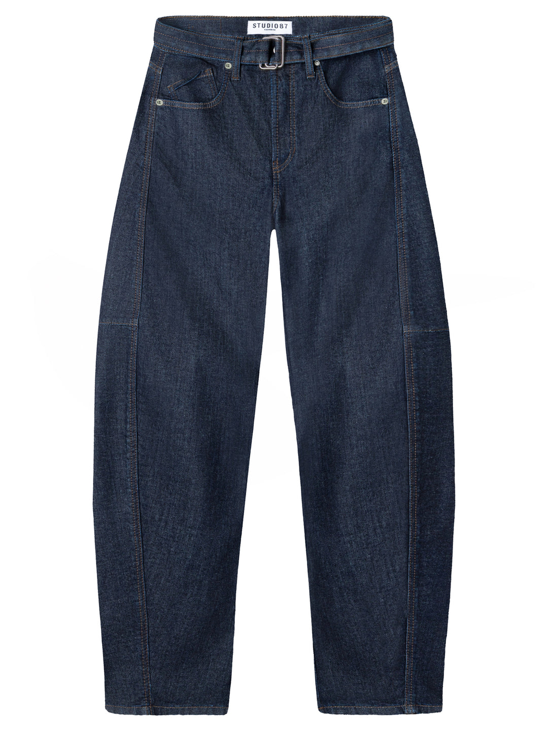Cambio Baggy Jeans – Blauw-98% katoen, 2% polyuretaan-DAMES BROEKEN-Blauw