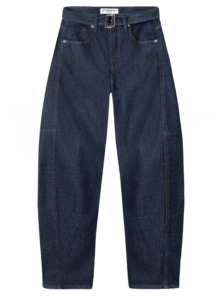 Cambio Baggy Jeans – Blauw-98% katoen, 2% polyuretaan-DAMES BROEKEN-Blauw