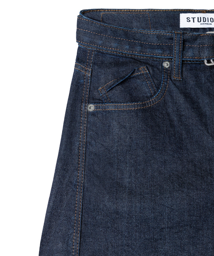 Cambio Baggy Jeans – Blauw-98% katoen, 2% polyuretaan-DAMES BROEKEN-Blauw