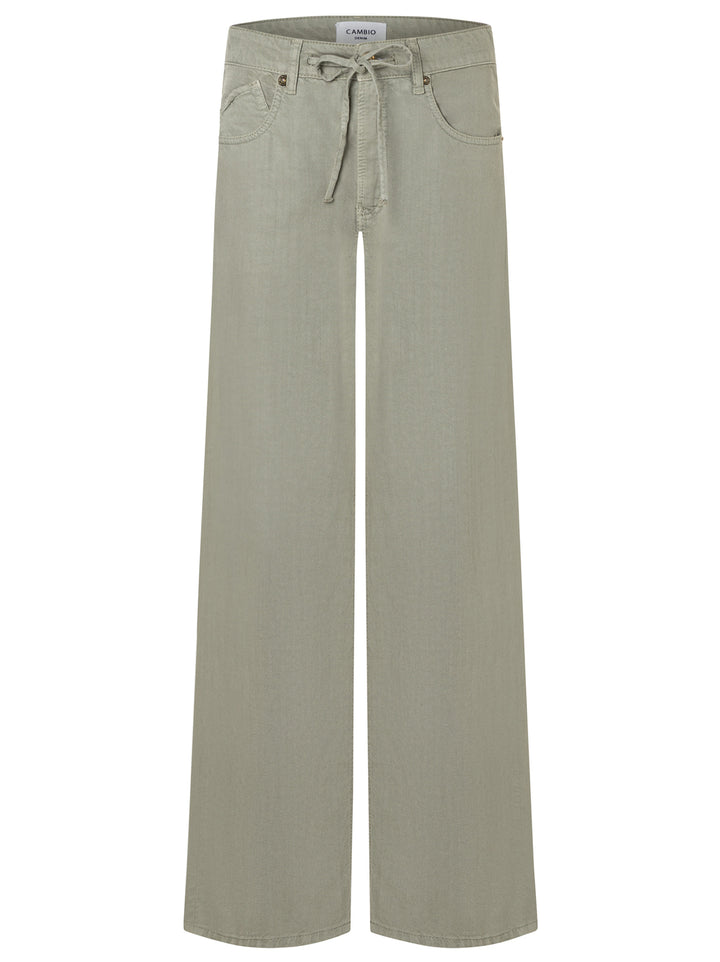 Cambio Baggy Jeans – Groen-60% lyocell, 27% katoen, 3% linnen-DAMES BROEKEN-Groen