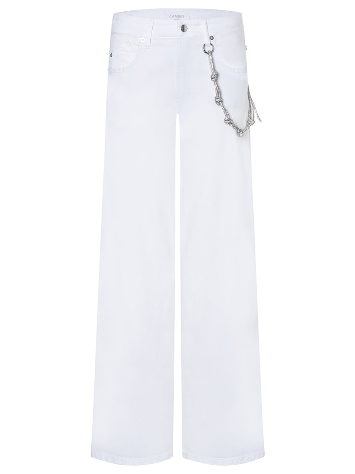Cambio Baggy jeans – Wit-63% katoen, 25% lyocell, 11% linnen, 1% elastaan-DAMES BROEKEN-Wit