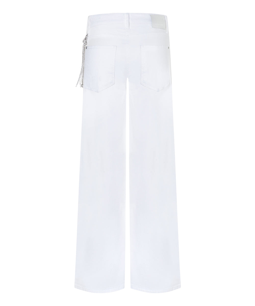 Cambio Baggy jeans – Wit-63% katoen, 25% lyocell, 11% linnen, 1% elastaan-DAMES BROEKEN-Wit