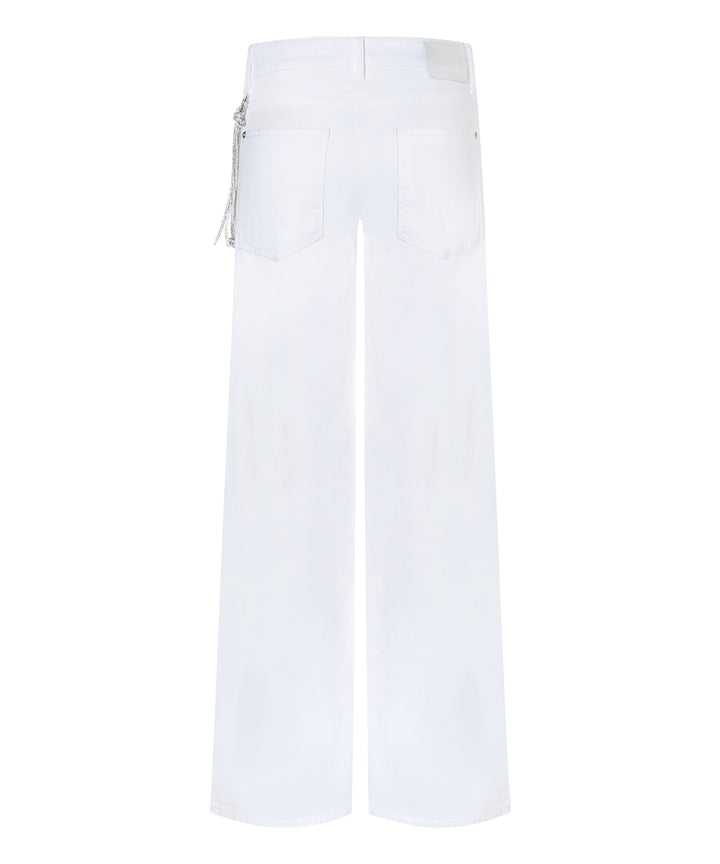 Cambio Baggy jeans – Wit-63% katoen, 25% lyocell, 11% linnen, 1% elastaan-DAMES BROEKEN-Wit