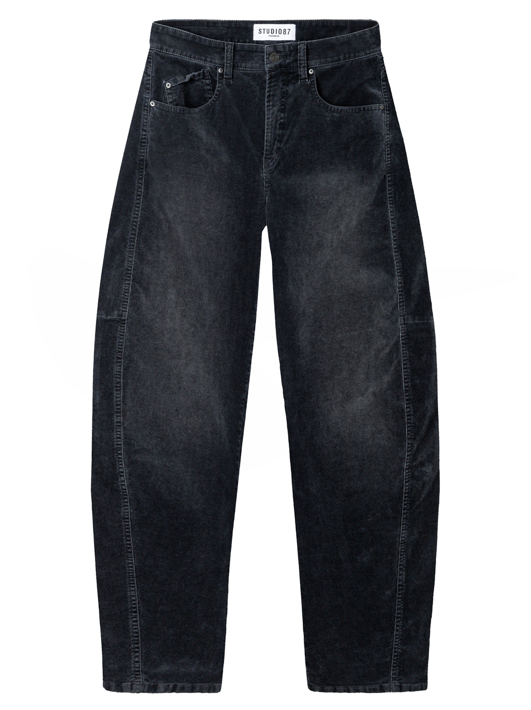Cambio Baggy Twisted Pantalon – Zwart-98% katoen, 2% elastaan-DAMES BROEKEN-Zwart