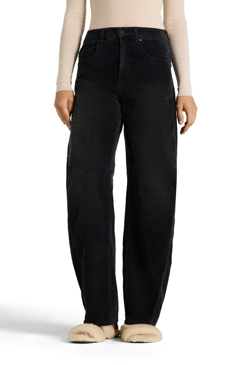 Cambio Baggy Twisted Pantalon – Zwart-98% katoen, 2% elastaan-DAMES BROEKEN-Zwart