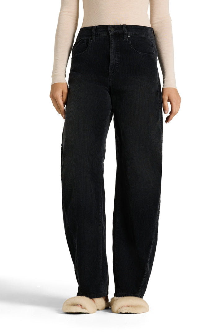 Cambio Baggy Twisted Pantalon – Zwart-98% katoen, 2% elastaan-DAMES BROEKEN-Zwart