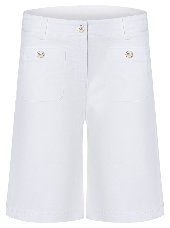 Cambio Blake Short – Wit-98% katoen, 2% elastaan-DAMES BROEKEN-Wit