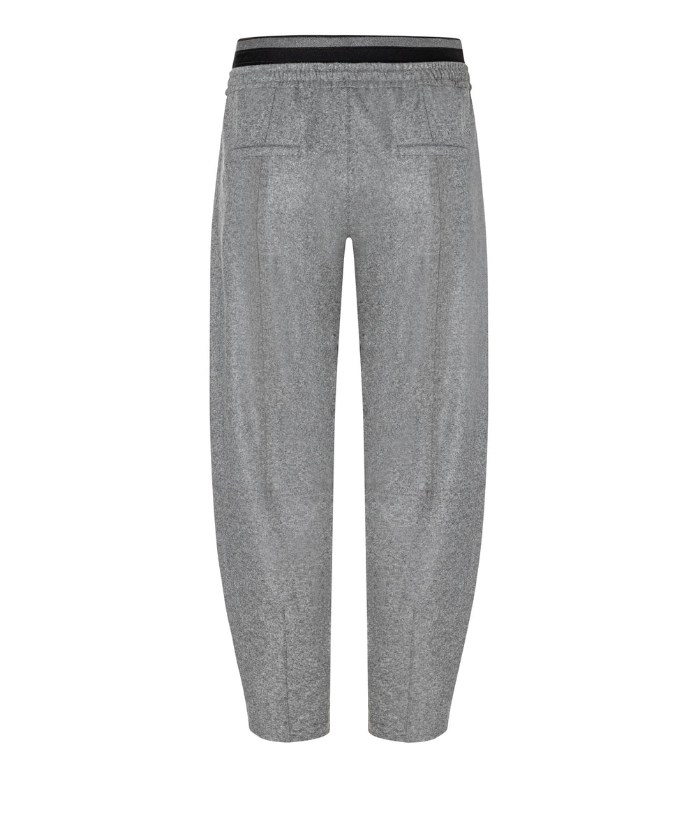 Cambio Eden Pantalon met Hoge Taille – Grijs-66% polyester, 29% wol, 5% elastaan-DAMES BROEKEN-Grijs