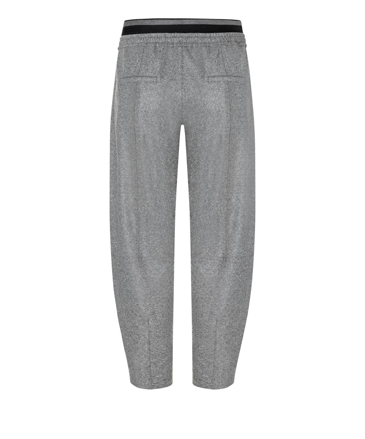 Cambio Eden Pantalon met Hoge Taille – Grijs-66% polyester, 29% wol, 5% elastaan-DAMES BROEKEN-Grijs