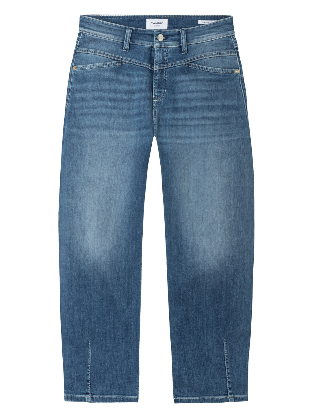 Cambio Elin Barrel Jeans – Blauw-92% katoen, 6% elastisch polyamide, 2% elastaan-DAMES BROEKEN-Blauw
