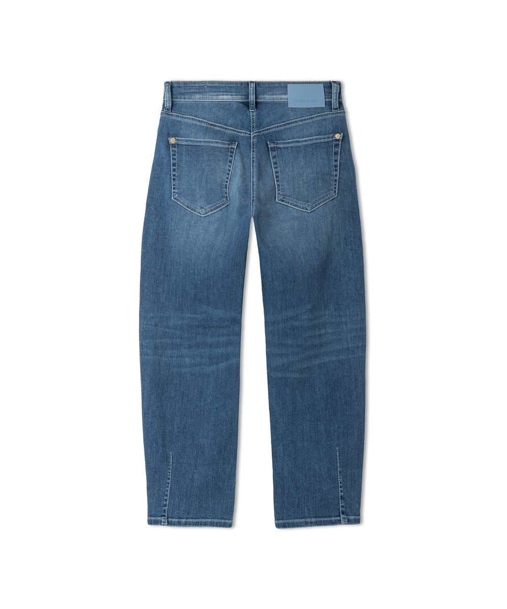 Cambio Elin Barrel Jeans – Blauw-92% katoen, 6% elastisch polyamide, 2% elastaan-DAMES BROEKEN-Blauw