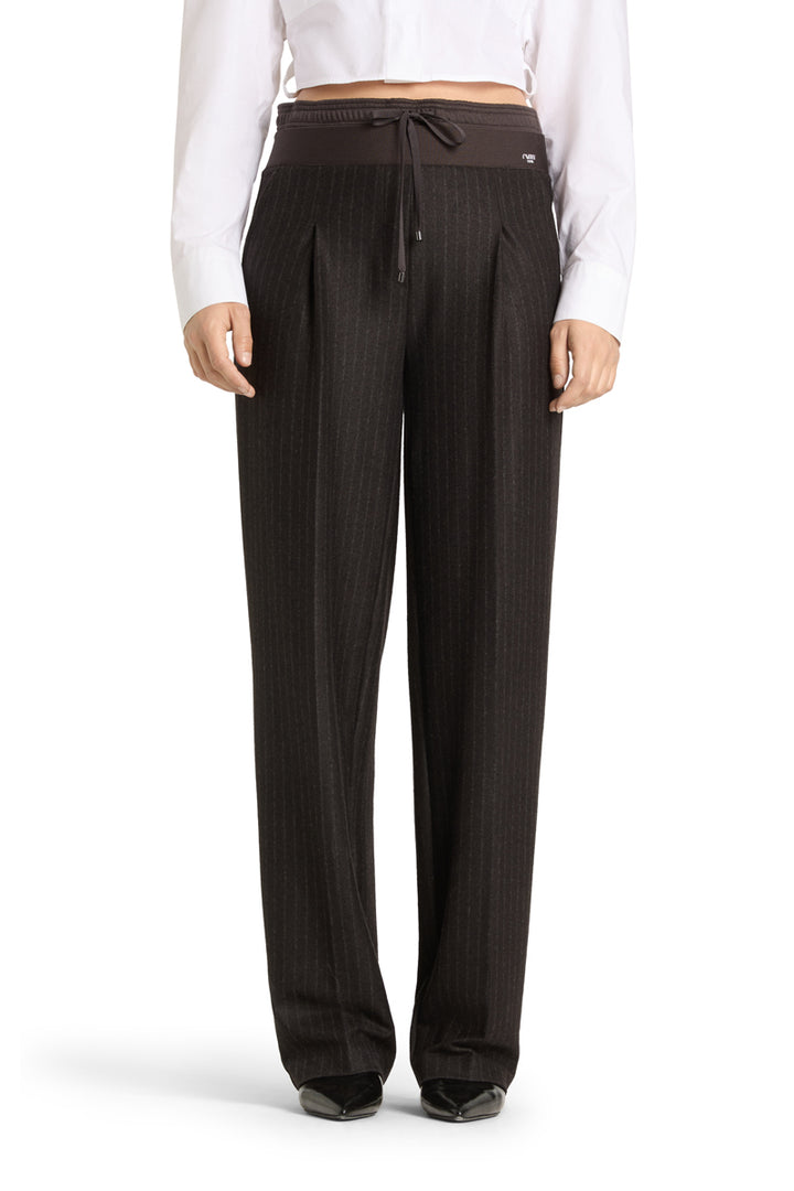 Cambio Eva Double Jogg Pantalon – Bruin-66% polyester, 29 %wol, 5% elasthaan-DAMES BROEKEN-Bruin