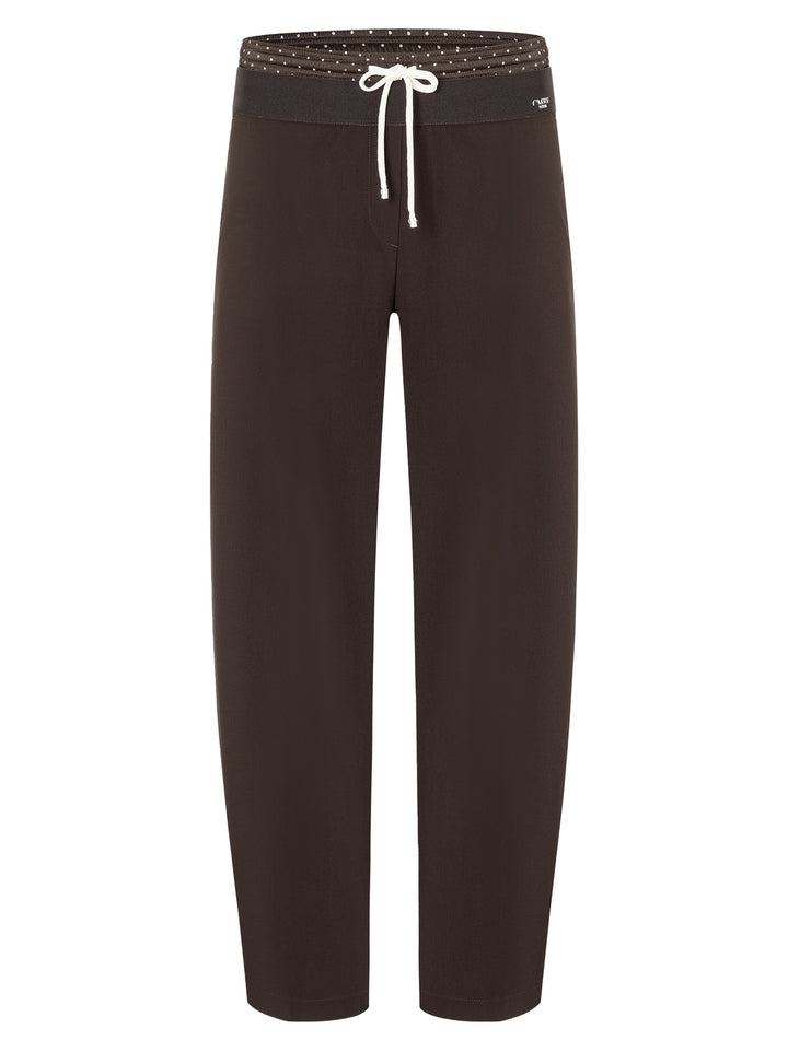 Cambio  Eva Double Jogg Pantalon – Bruin-67% polyester, 29% viscose, 4% elastaan-DAMES BROEKEN-Bruin