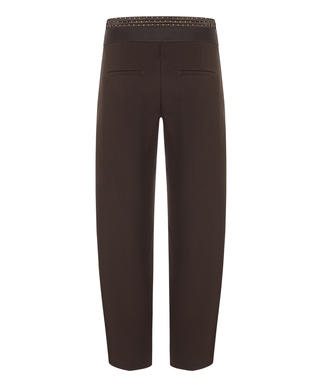 Cambio  Eva Double Jogg Pantalon – Bruin-67% polyester, 29% viscose, 4% elastaan-DAMES BROEKEN-Bruin