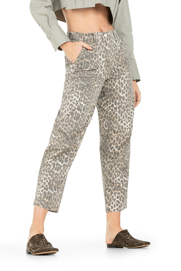 Cambio Eve Jeans – Luipaardprint-97% katoen, 3% elasthaan-DAMES BROEKEN-Bruin