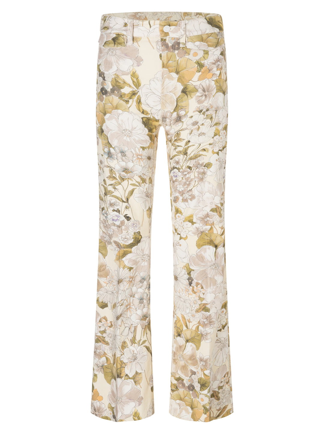 Cambio Fabienne Jeans – Bloemen-97% katoen, 3% elastaan-DAMES BROEKEN-Beige