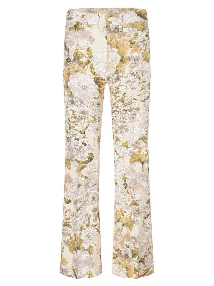 Cambio Fabienne Jeans – Bloemen-97% katoen, 3% elastaan-DAMES BROEKEN-Beige