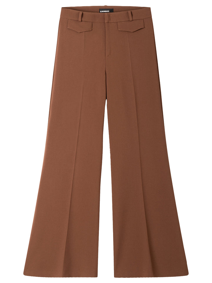 Cambio Famous Pantalon – Bruin-63% polyester, 27% viscose, 7% katoen, 3% elasthaan-DAMES BROEKEN-Bruin