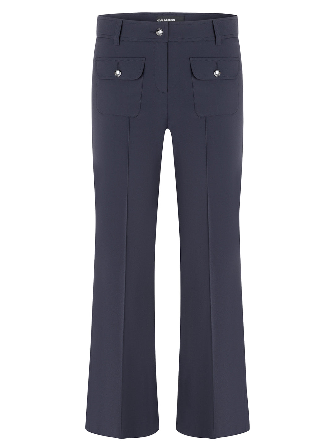 Cambio Farah Patched Pantalon – Blauw-88% polyamide, 12% elastaan-DAMES BROEKEN-Blauw