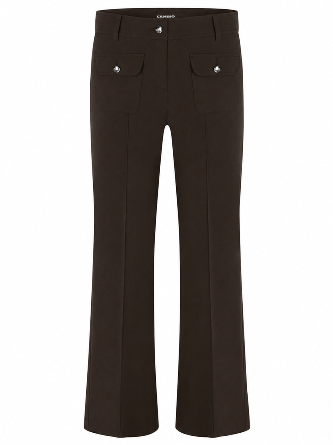 Cambio Farah Patched Pocket Pantalon – Bruin-88% polyamide, 12% elastaan-DAMES BROEKEN-Bruin