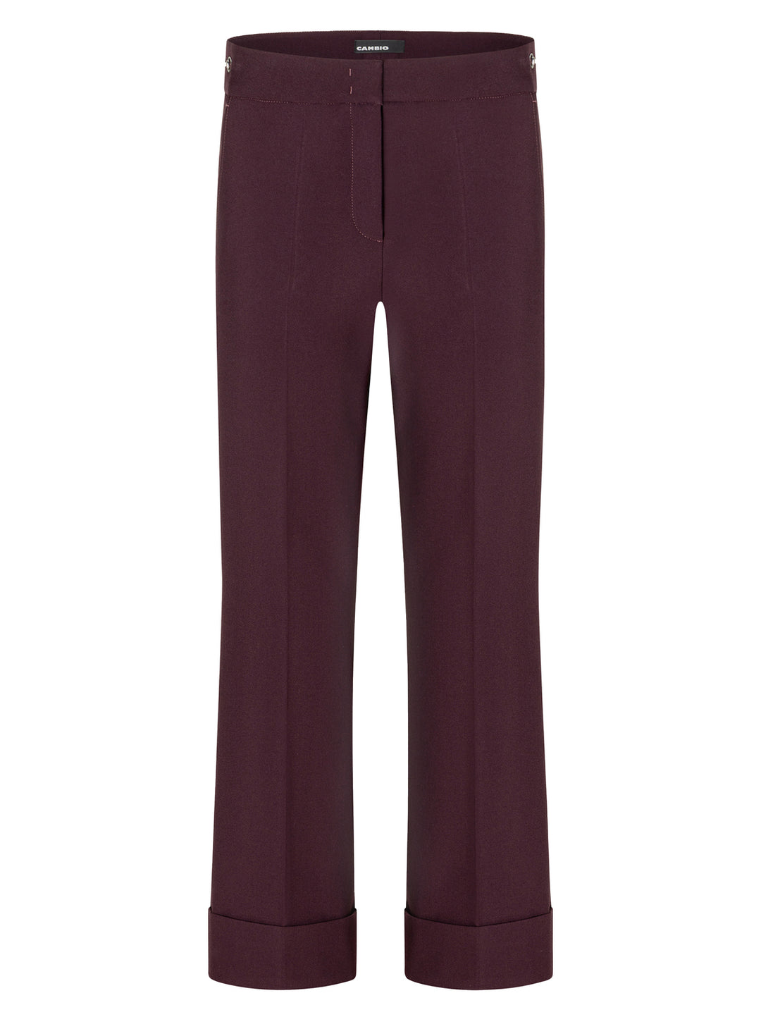 Cambio France Cropped Wide-Leg Pantalon – Rood-7% katoen, 63% polyester, 27% viscose-DAMES BROEKEN-Rood