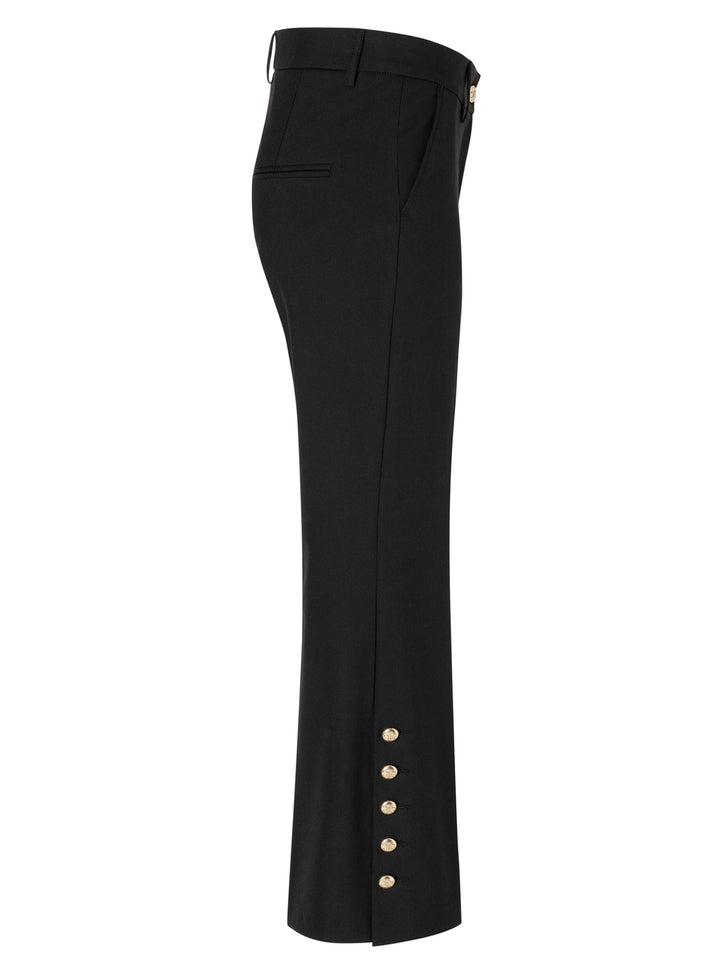 Cambio France Statement Slit Pantalon – Zwart-63% polyester, 27% viscose, 7% katoen, 3% elastaan-DAMES BROEKEN-Zwart