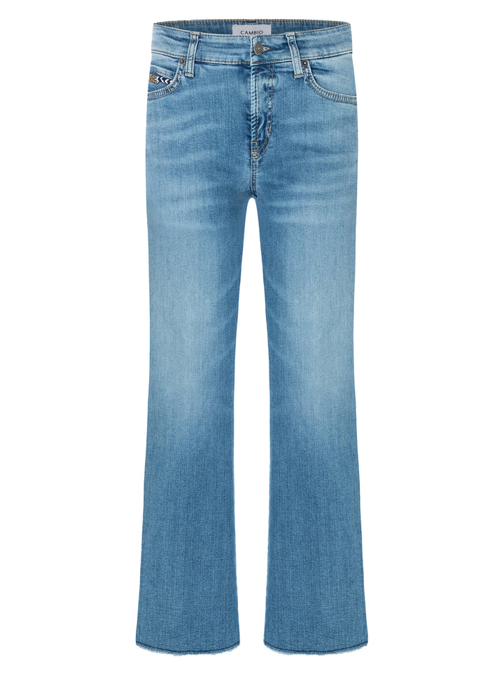 Cambio Francesca Flared Jeans-92% katoen, 6% elastomultiester, 2% elasthaan<br />-DAMES BROEKEN-Blauw