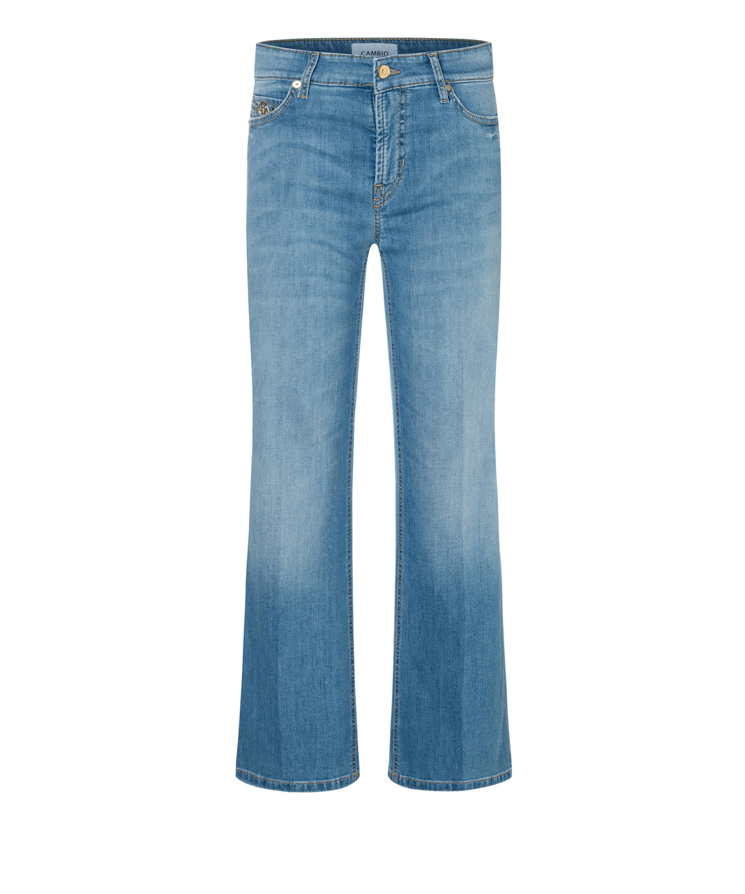 Cambio Francesca Jeans – Mid Blue-94% katoen, 4% elastomultiester, 2% elasthaan-DAMES BROEKEN-Blauw