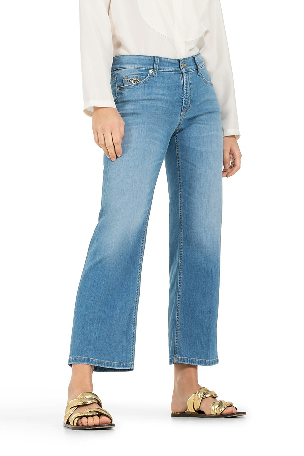 Cambio Francesca Jeans – Mid Blue-94% katoen, 4% elastomultiester, 2% elasthaan-DAMES BROEKEN-Blauw