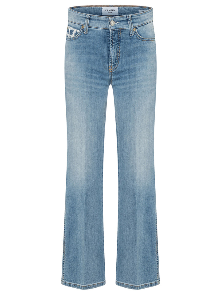 Cambio jeans Francesca-92% kaoten, 6% elastomultiester, 2% elasthaan-DAMES BROEKEN-Blauw