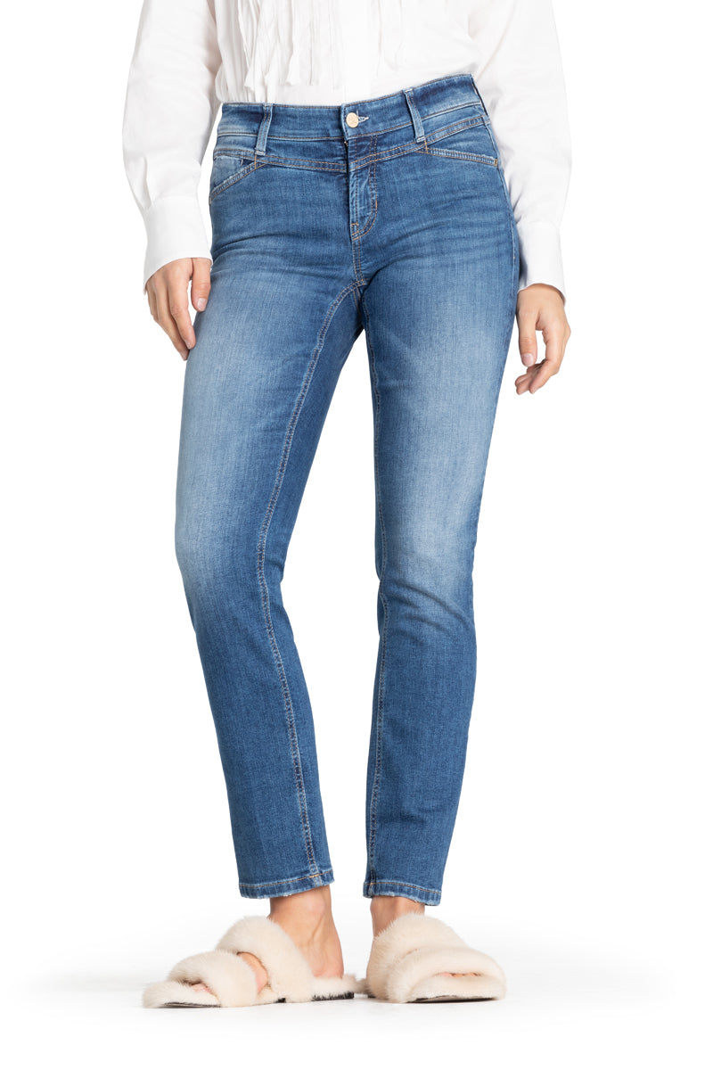 Cambio jeans Parla-49% katoen<br />27% polyester<br />20% modal<br />4% polyurethaan-DAMES BROEKEN-Blauw