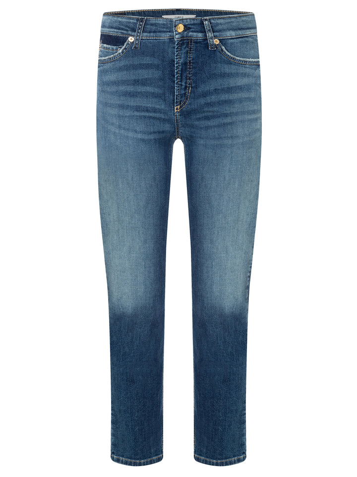 Cambio jeans Piper cropped -92% Katoen<br />6% Elastomultiester<br />2% Elastaan-DAMES BROEKEN-Blauw