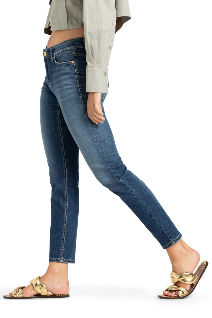 Cambio jeans Piper cropped -92% Katoen<br />6% Elastomultiester<br />2% Elastaan-DAMES BROEKEN-Blauw