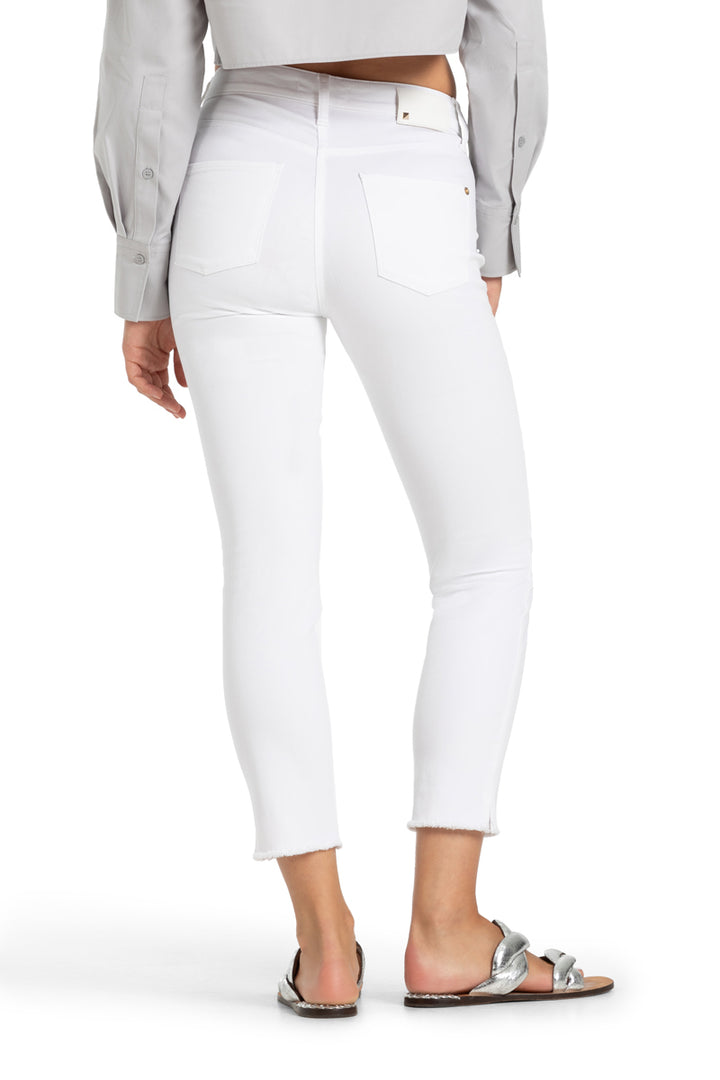 Cambio jeans piper short softwash frin-89% Katoen<br />9% Elastomultiester<br />2% Elastaan-DAMES BROEKEN-Wit